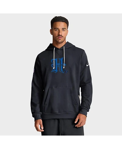 Nike Men's Navy Houston Texans Sideline Offensive Set Play Performance Pullover Hoodie
