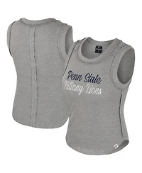 Colosseum Women's Heather Gray Penn State Nittany Lions Beach You Ribbed Tri-Blend Tank Top