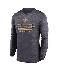 Nike Men's Black New Orleans Saints Sideline Velocity Performance Long Sleeve T-Shirt