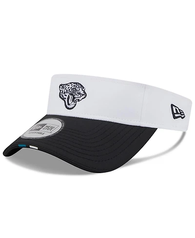 New Era Men's White/Black Jacksonville Jaguars 2025 Nfl Training Camp Adjustable Visor Hat