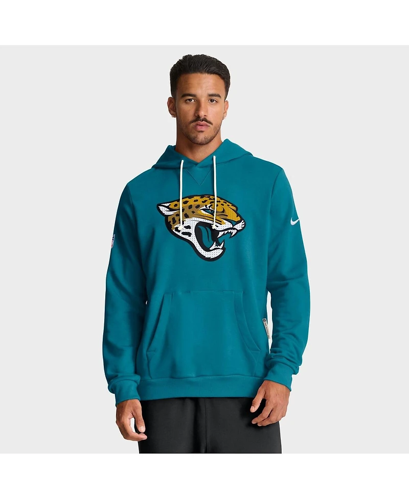Nike Men's Teal Jacksonville Jaguars Sideline Initial Home Performance Pullover Hoodie