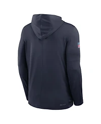 Nike Men's Navy Chicago Bears Sideline Pure Fury Performance Long Sleeve Hoodie T-Shirt