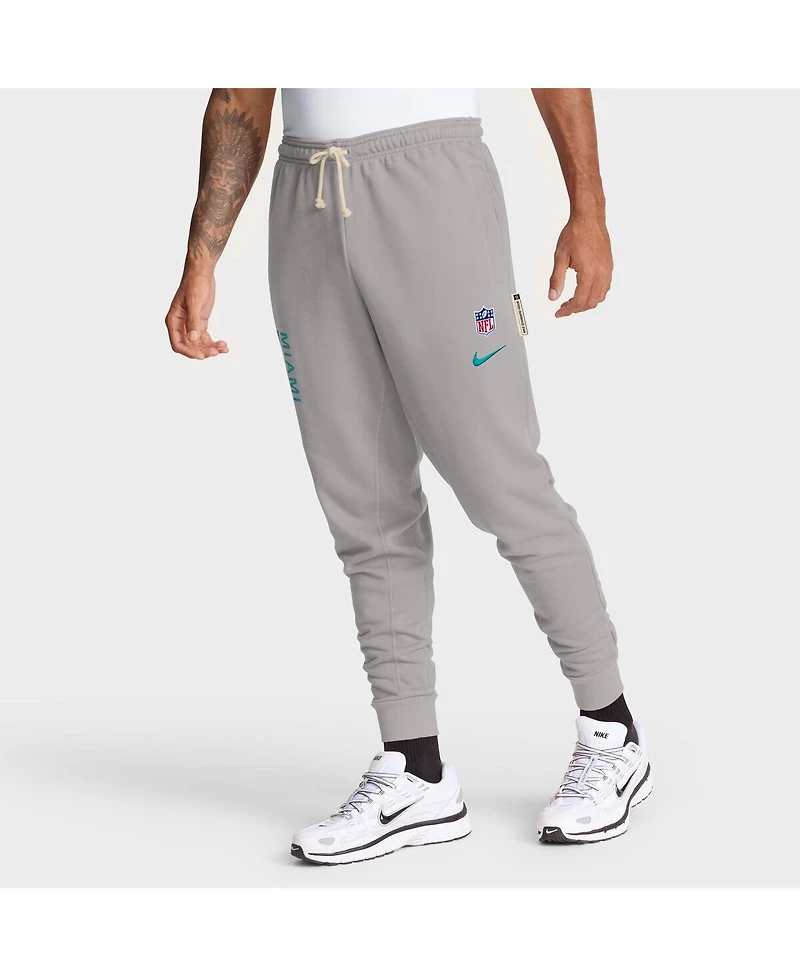 Nike Men's Gray Miami Dolphins Sideline Ground Game Performance Taper Pants