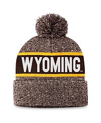 Top of the World Men's Brown Wyoming Cowboys Cloud Cuffed Pom with Knit Hat