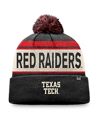 Top of the World Men's Black Texas Tech Red Raiders Three-Tone Cuffed Knit Hat