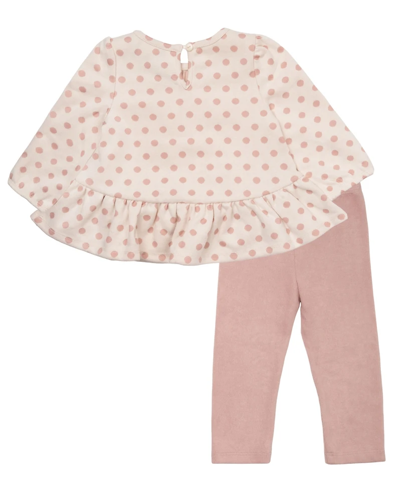 Rare Editions Baby Girls 2-Piece Polka Dot Sweater and Matching Leggings Set