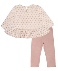 Rare Editions Baby Girls 2-Piece Polka Dot Sweater and Matching Leggings Set