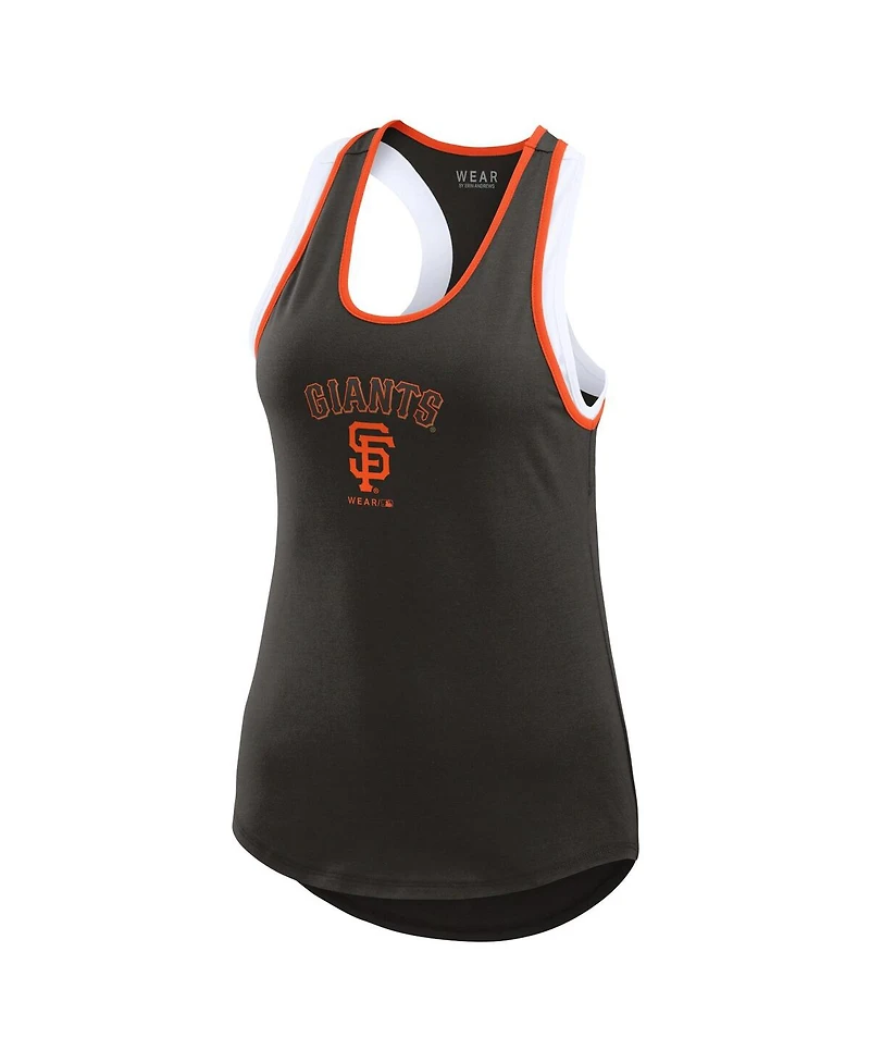 Wear by Erin Andrews Women's Black San Francisco Giants Color Block Racerback Tank Top