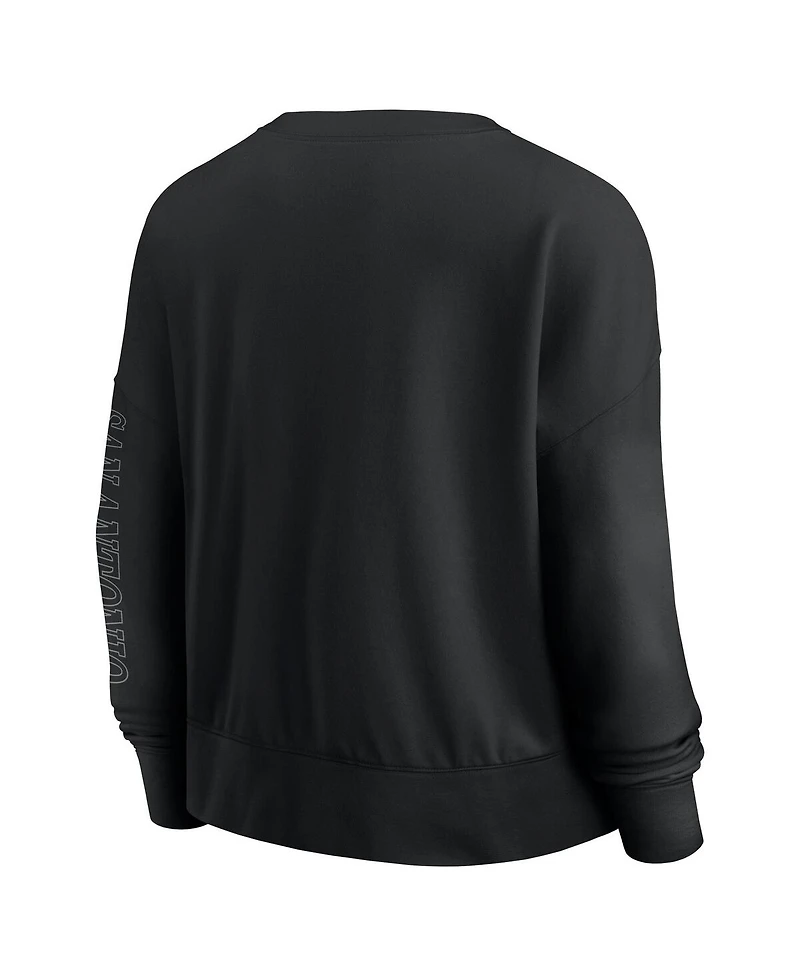 Fanatics Women's Black San Antonio Spurs Oversized Game Day Pullover Sweatshirt