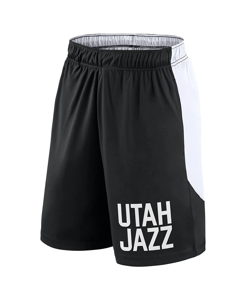 Logo Athletic Men's Black/White Utah Jazz Launch Performance Shorts