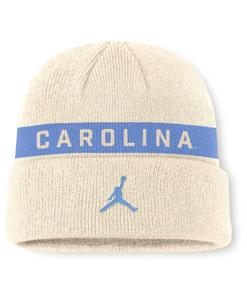 Jordan Men's Natural/Light Blue North Carolina Tar Heels Peak Primetime Utility Cuffed Knit Hat