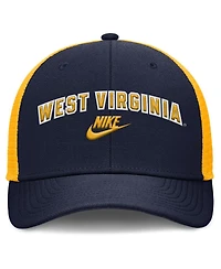Nike Men's Navy/Gold West Virginia Mountaineers Legacy Arch Rise Performance Trucker Adjustable Hat
