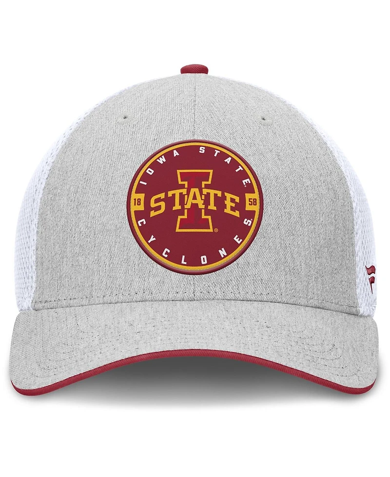 Fanatics Men's Heather Gray/White Iowa State Cyclones Trigger Flex Hat