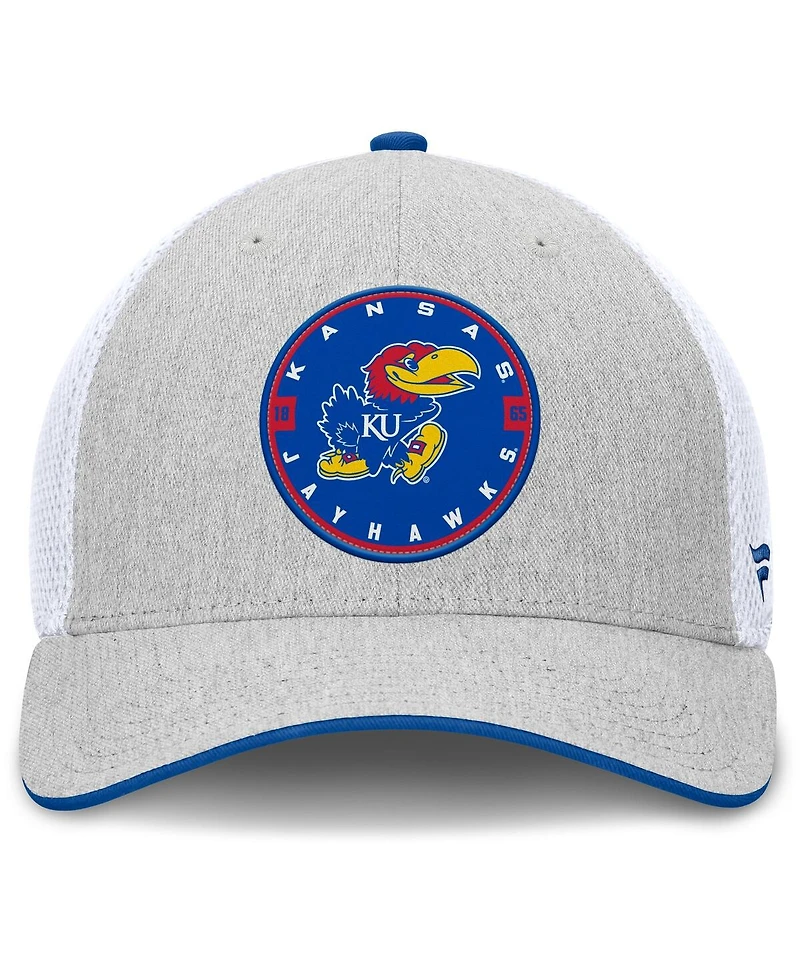 Fanatics Men's Heather Gray/White Kansas Jayhawks Trigger Flex Hat