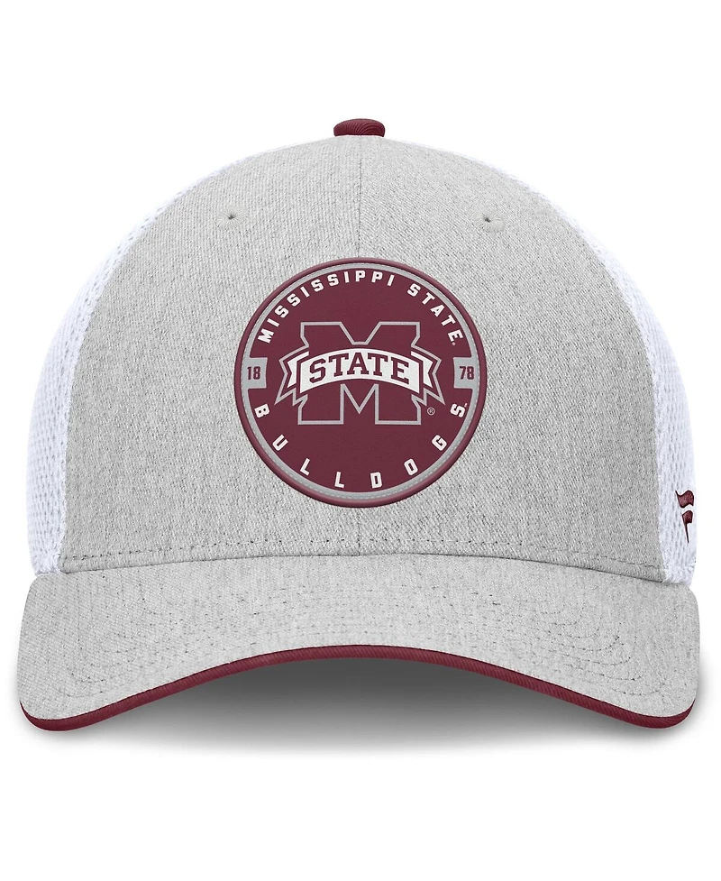 Fanatics Men's Heather Gray/White Mississippi State Bulldogs Trigger Flex Hat