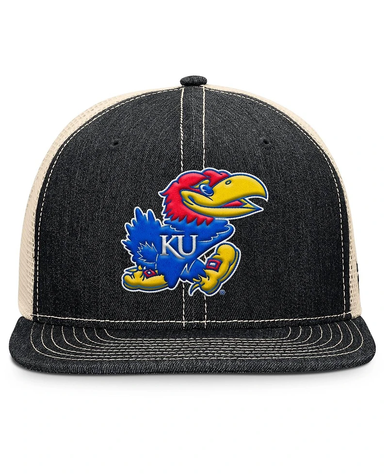 Fanatics Men's Black/Natural Kansas Jayhawks Legend Trucker Snapback Hat