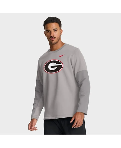 Nike Men's Gray Georgia Bulldogs 2025 Sideline Coach Performance Long Sleeve T-Shirt
