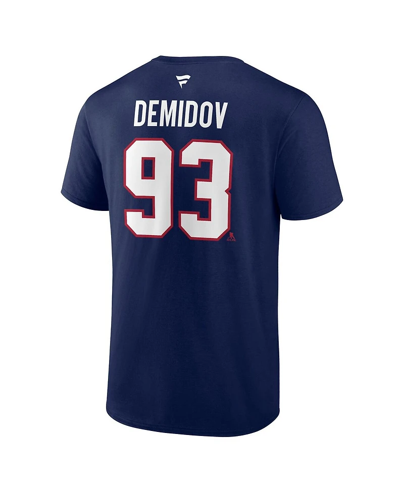Fanatics Men's Ivan Demidov Navy Montreal Canadiens Authentic Stacked Name Number T-Shirt