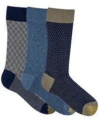 Gold Toe Men's 3-Pack Niles Dress Reinforced Toe Crew Socks