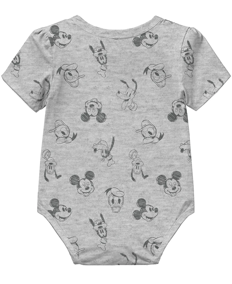 Disney Baby Boys 3-Pack Mickey Mouse Short Sleeve Bodysuit