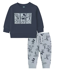 Disney Baby Boys 2-Piece Mickey and Friends Sweatshirt Jogger Set