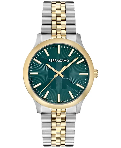 Ferragamo Men's Swiss Duo Two-Tone Stainless Steel Bracelet Watch 40mm
