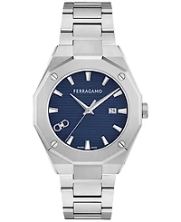 Ferragamo Men's Swiss Edge Stainless Steel Bracelet Watch 40mm
