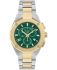 Ferragamo Men's Swiss Chronograph Edge Two-Tone Stainless Steel Bracelet Watch 42mm