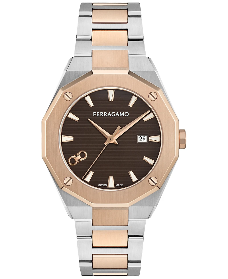 Ferragamo Men's Swiss Edge Two-Tone Stainless Steel Bracelet Watch 40mm
