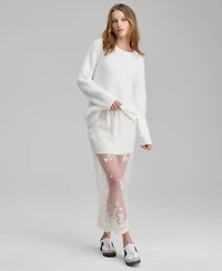 And Now This Women's Embroidered Sheer Overlay Maxi Skirt, Macy's Exclusive