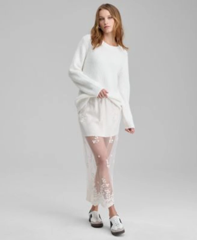 Now This Womens Embroidered Sheer Overlay Maxi Skirt Pxxs Xxl Macys Exclusive