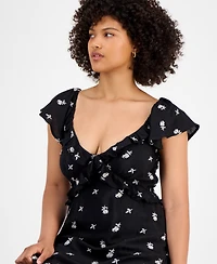 And Now This Women's Embroidered Handkerchief-Hem Midi Dress, Macy's Exclusive