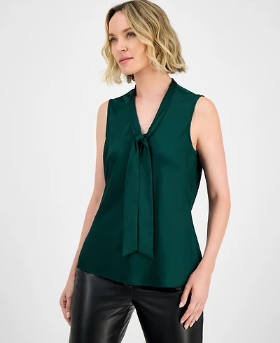 Kasper Women's Tie-Neck Sleeveless Top