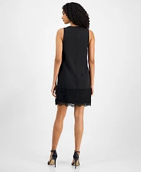 Anne Klein Women's Square-Neck Lace-Hem Shift Dress