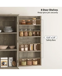 Homcom 72" Farmhouse Kitchen Pantry Cabinet, Tall Storage Cabinet,