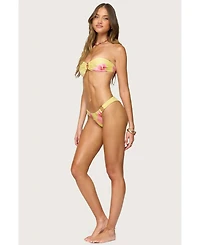 Edikted Womens Miley Floral Bandeau Bikini Top