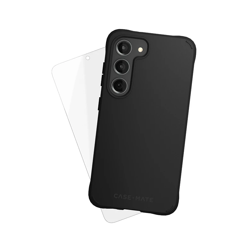 Case-Mate Protection Pack Tough Case and Glass Screen Protector for Samsung Galaxy S23-Black