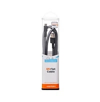 Ventev Flat Usb A to Micro Usb High Speed Tangle-Free 6 Foot Cable-Gray