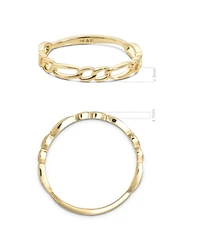 Devata Figaro Link Ring in 14K Gold, Size 9, approx. 1.5 grams.