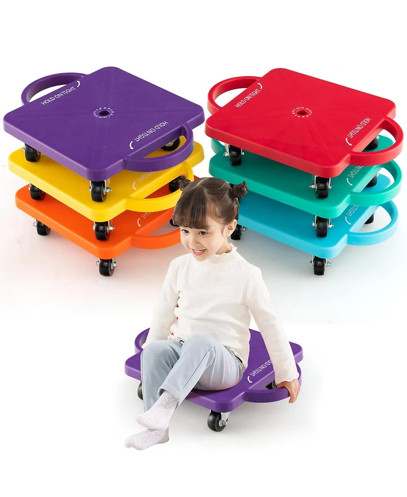 Hitway 6-Pack Kids Scooter Board Set with 360° Swivel Casters