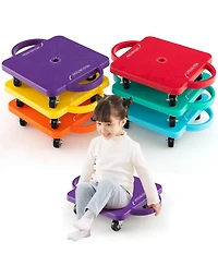 Hitway 6-Pack Kids Scooter Board Set with 360° Swivel Casters