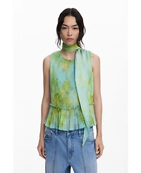 Desigual Women's Watercolor crumpled scarf