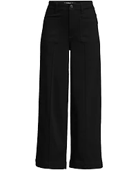 Lands' End Women's Denim High Rise Patch Pocket Extra Wide Leg Crop Jeans