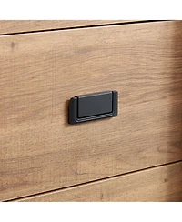 Casainc Farmhouse Modern Bathroom Cabinet 5 Chest of Drawers with Sliding Barn Door