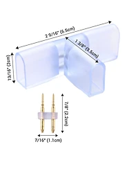 DELight 2 Pin Connectors Accessories T Shape with Pin for 7x14mm Neon Rope Light