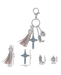 Jessica Simpson Western Cross & Tassel Charm Keychain