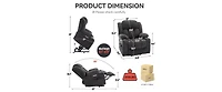 Power Lift Recliner Chair Recliners for Elderly with Heat and Massage Recliner Chair for Living Room with Infinite Position and Side Pocket,Usb Charge