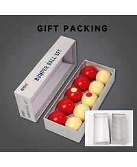 Gse Games & Sports Expert 2-1/8" Regulation Size Bumper Pool Balls, Standard Set of 10 Billiard Bumper Ball Set