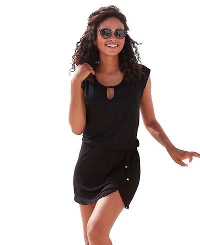 Lascana Women's Crochet Hem Dress