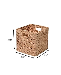 Happimess Bryce Classic Farmhouse Hand-Woven Hyacinth Collapsible Storage Cube Baskets with Handles (Set of 5)